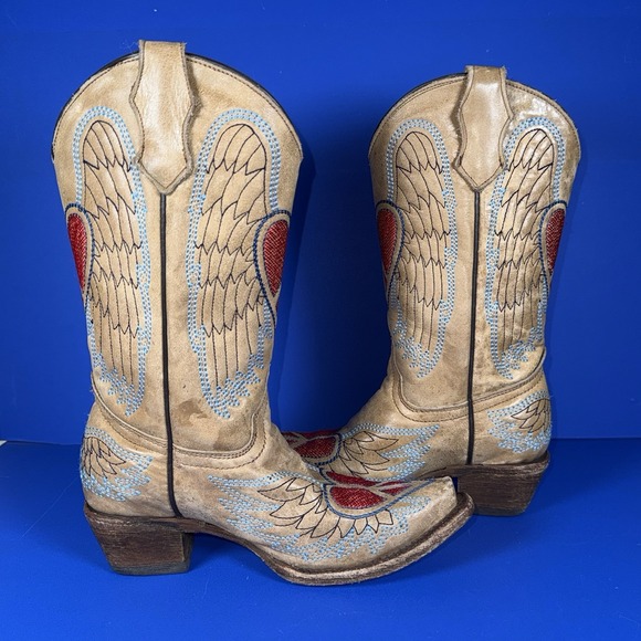 Vintage Corral Cowboy Boots with Hearts and‎ Wings Kids 2.5T Cowgirl Boots Rodeo - Picture 6 of 9